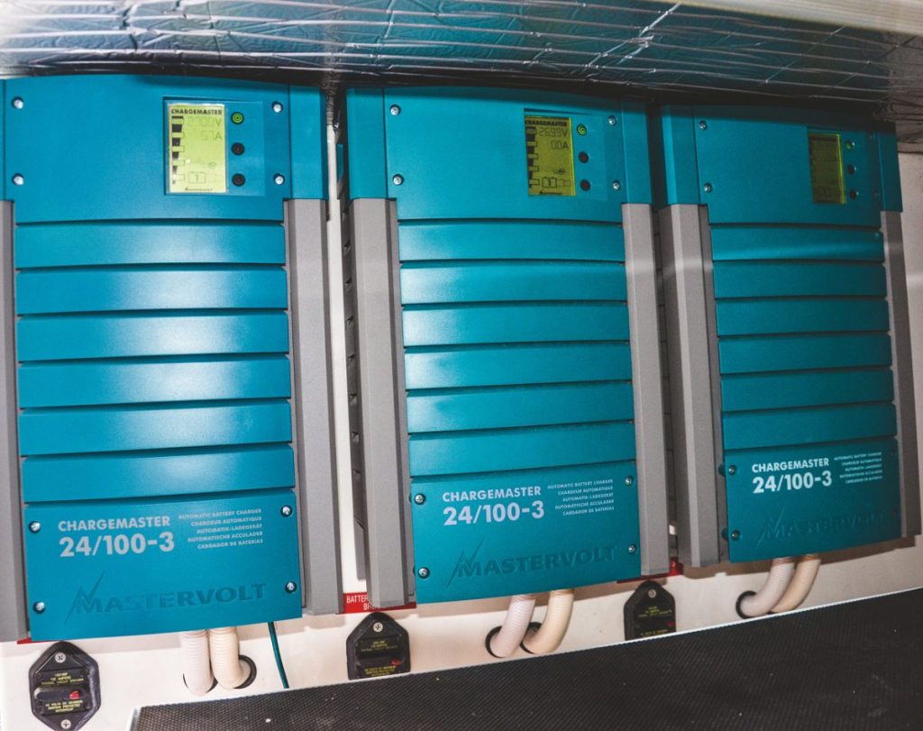 The new lithium-ion batteries connected seamlessly to the boat’s existing charging system. Originally in A new spark, lithium batteries. // Photo credit: Lawrence Schäffler