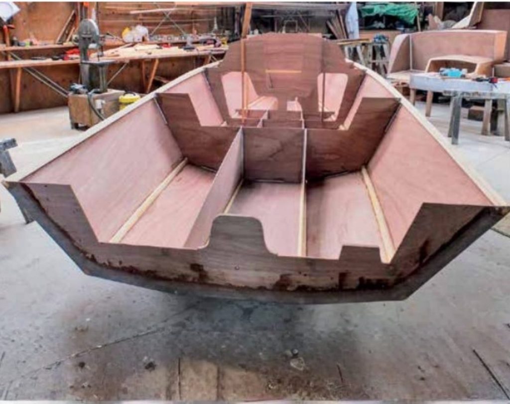 Very simple construction, but it all equates to a boat weighing around 600kg.