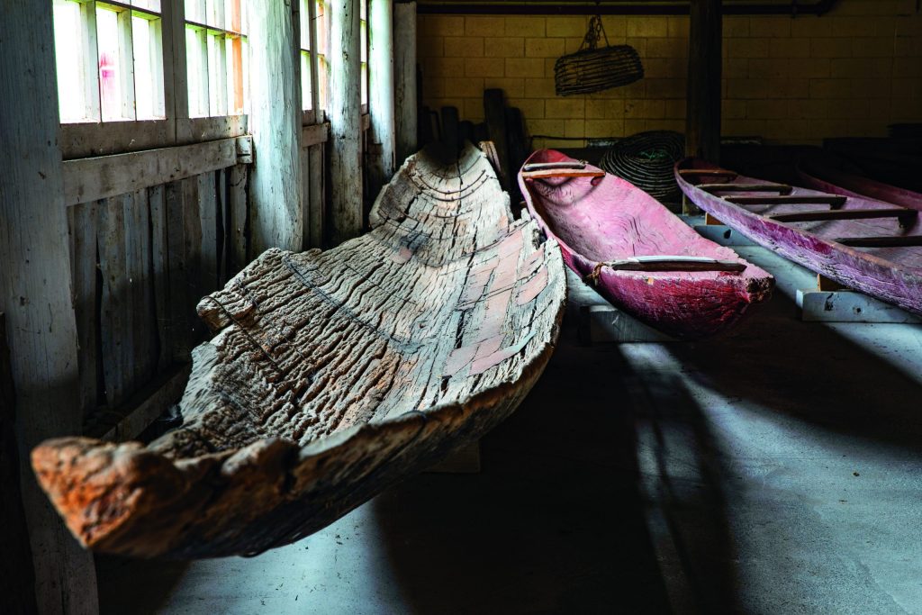 Old waka at Okains Bay Marae (Up the creek: Old boats heaven) // Photo credit: Lesley Stone