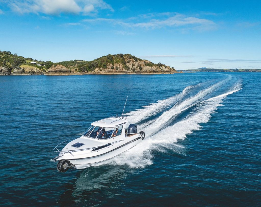 The Overlander cuts a fine figure on the water and on land.