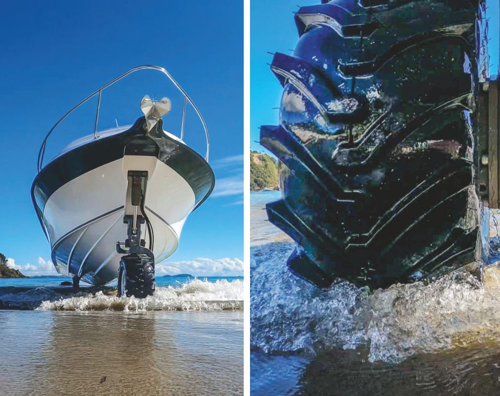 The wheels provide good grip and can be raised and lowered with one touch of a button.