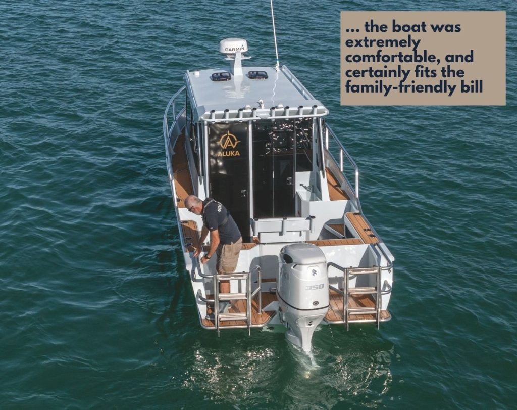 The Aluka 823 Walkaround is easy to get around. // Photo credit: Roger Mills / Boating New Zealand