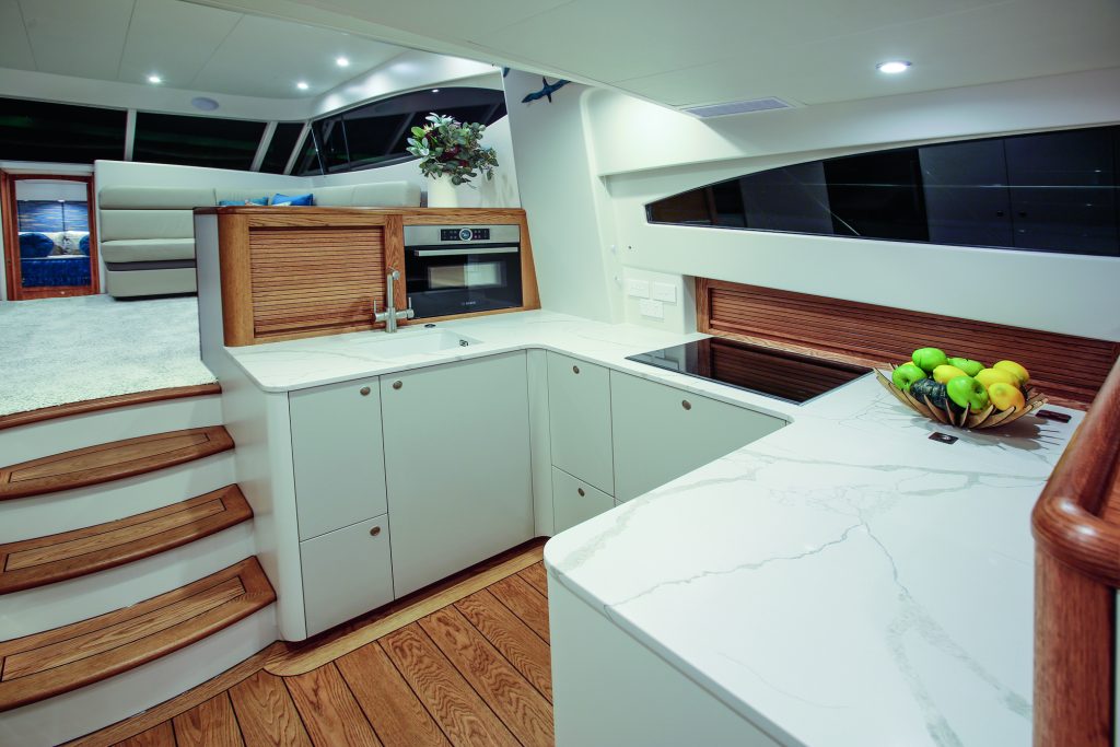 The galley is bigger and better appointed than some apartment kitchens.
