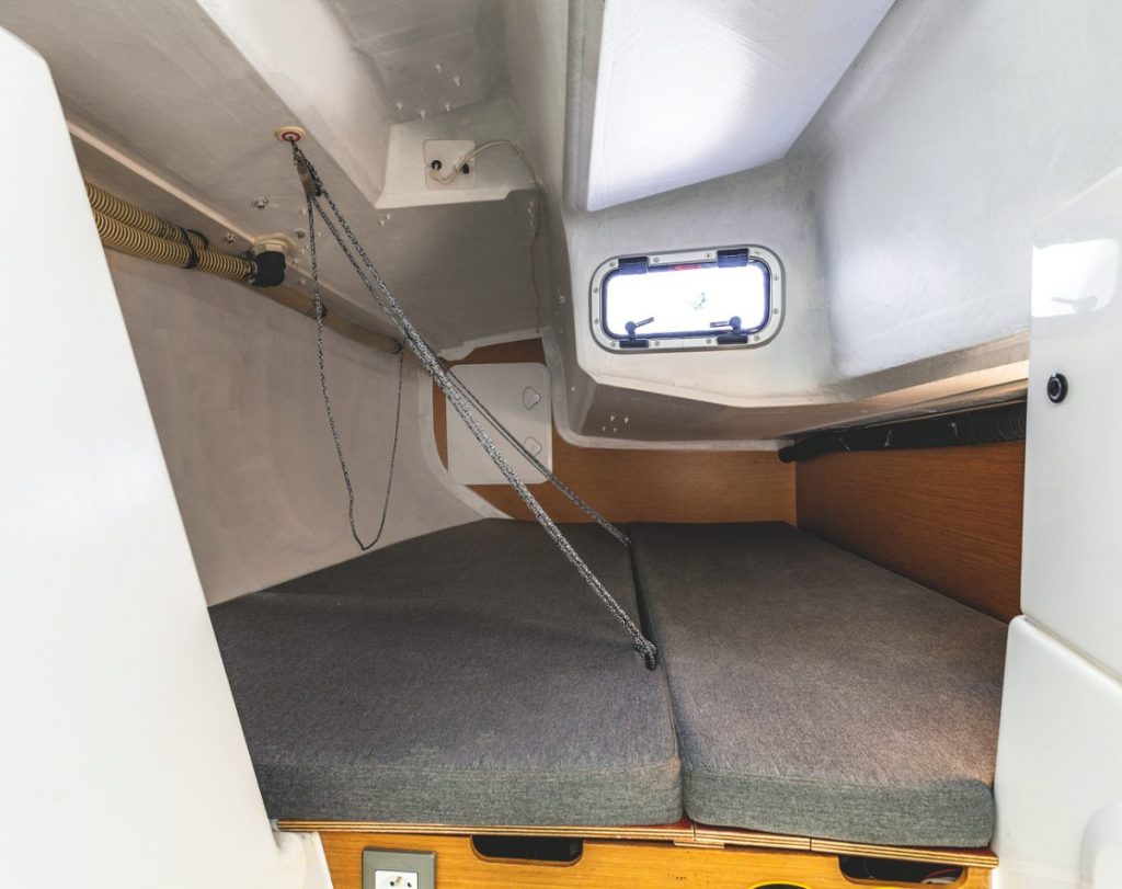 The two twin cabins are functional, with pipecots, side-engine access, quadrant access and handy stern window.