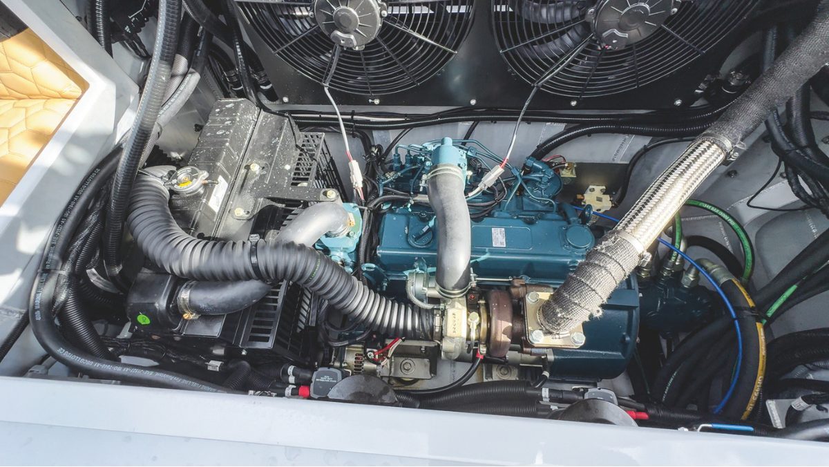 The Sealegs 12RC The Kubota turbodiesel is neatly packaged. // Photo credit: Roger Mills / Boating New Zealand