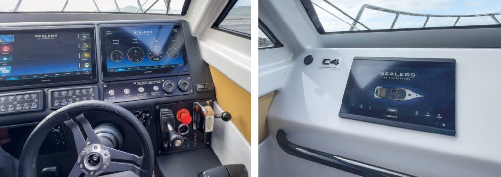 The Sealegs 12RC helm console has quite a lot going on, but operating the vessel is simple, at sea or on land. // Photo credit: Roger Mills / Boating New Zealand