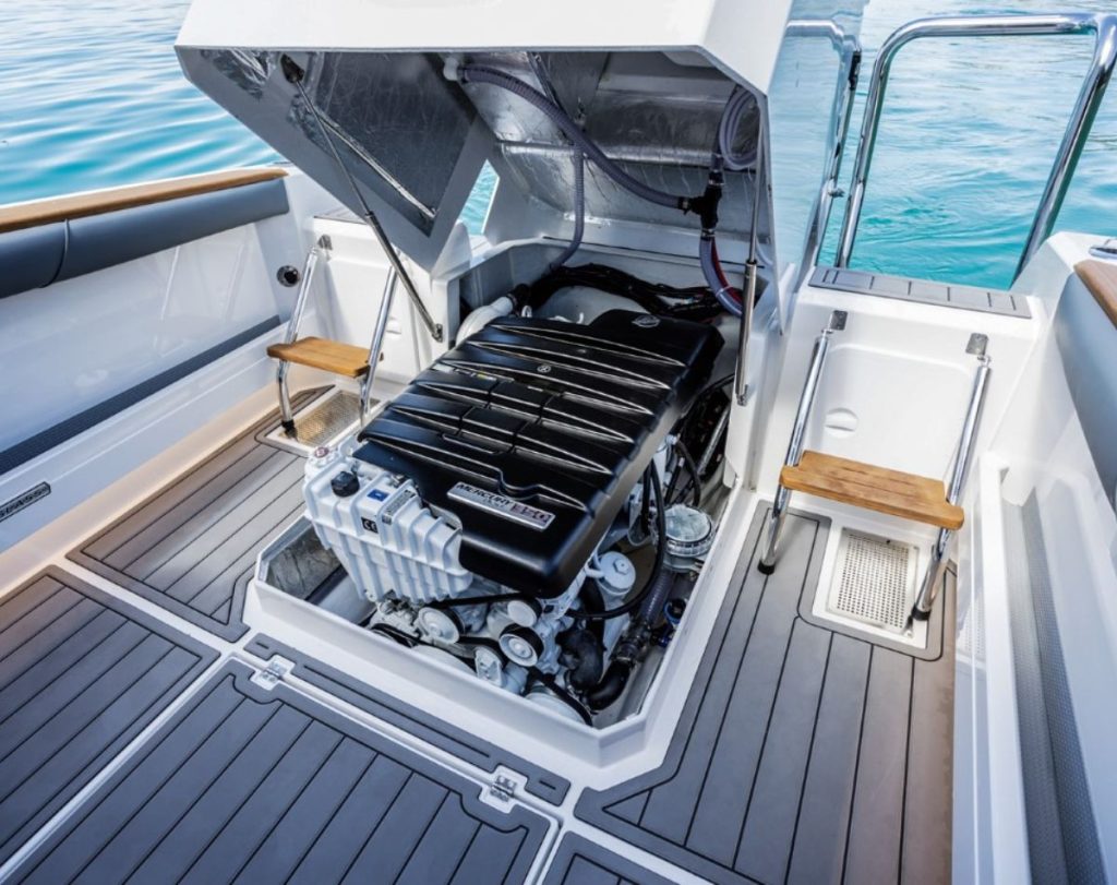 The Rayglass 3000 4.2-litre common-rail diesel fits snugly inside a sound-insulated engine box. // BNZ