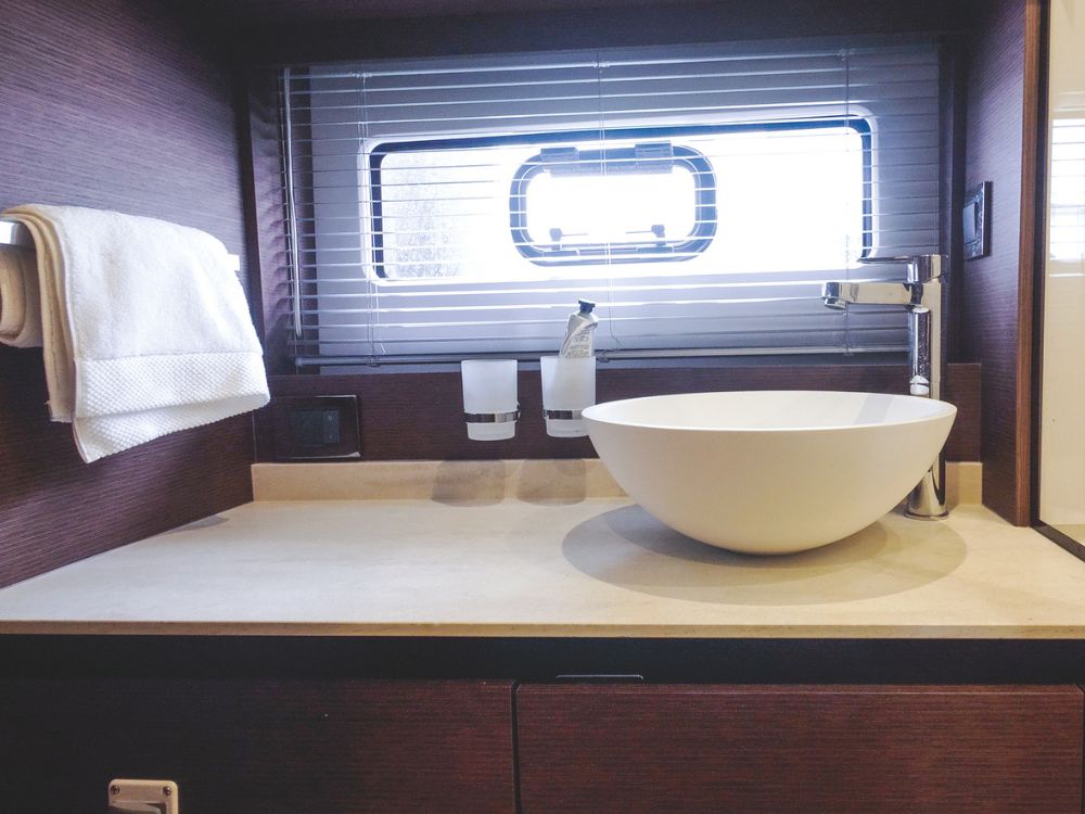 The luxurious midship master swung the deal, along with the ensuite bathroom. // Photo credit: Roger Mills