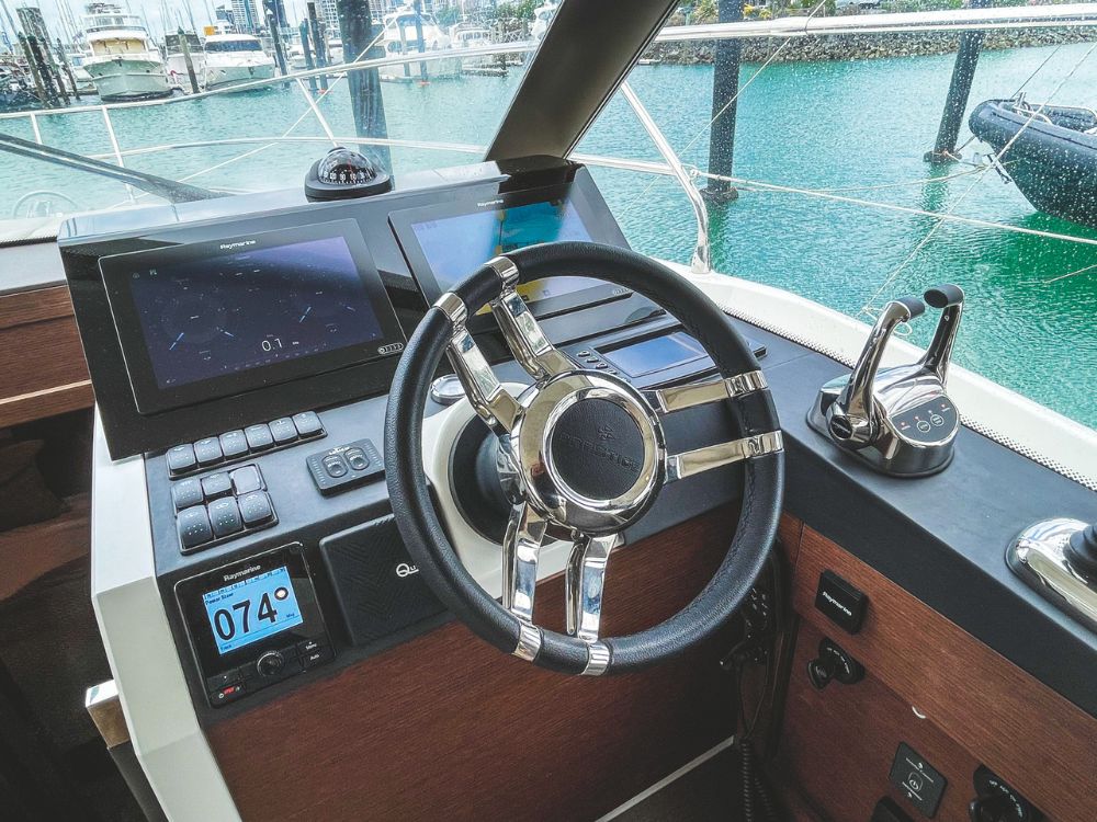 The helm console is well laid out witheverything close to hand. // Photo credit: Roger Mills