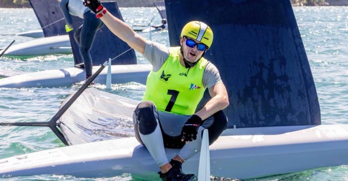 Mattias Coutts claims the PredictWind Moth World Championship title