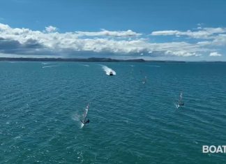 Home-favourite, Mattias Coutts, dominates in the Moth World Championships at the Manly Sailing Club