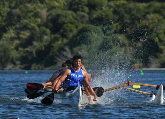 The competition heats up in the Waka Ama Sprint Championships