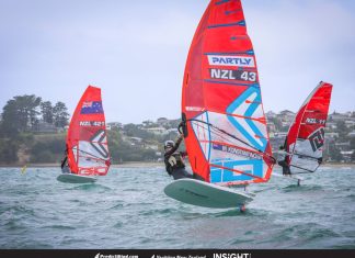 Heavy breeze tests sailors on first day of 2025 PredictWind NZ Youth Championships action