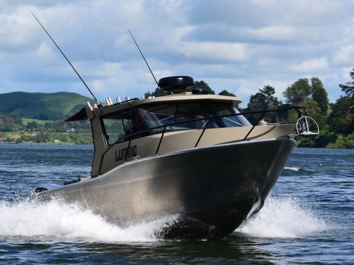 Lunatic sits on the proven hull lines of the 700, but the specification belongs more to a small launch than a trailer boat. // Photo credit: Marco Boats