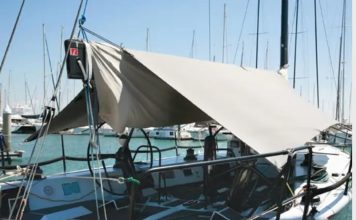 Boom tent awning: simple shade that transforms summer onboard