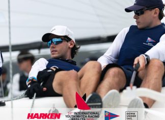 Two Kiwi teams lead after opening day of the Harken International Youth Match Racing Championship
