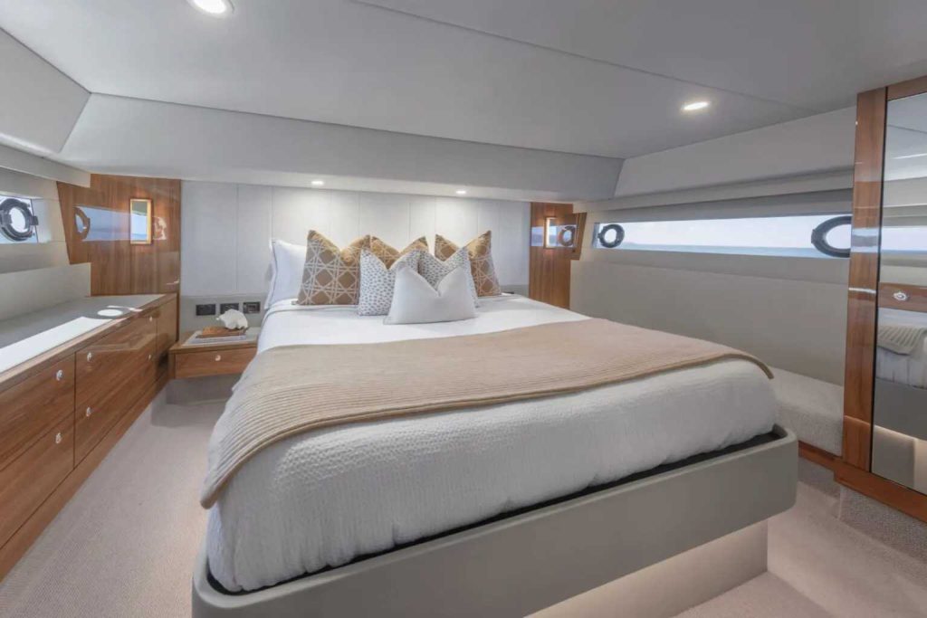 Space was obviously going to be critical, so Maritimo gave the M50 owners the largest Stateroom in the 50’s class. // Photo credit: Maritimo