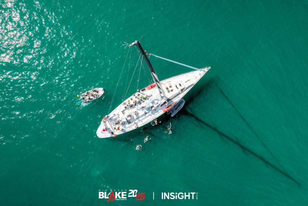 Lion New Zealand visited on Day 2 of the 2025 Sir Peter Blake Regata // Photo credit: Insight Media