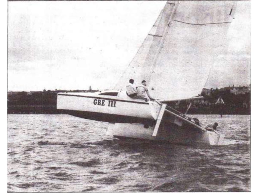 Flying ahull is largely for the camera - this not being the quickest way to sail upwind