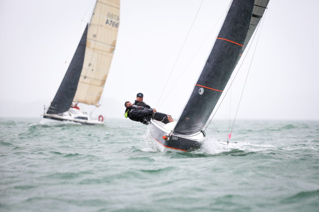 The Bondi Tram (L) and The Racoon (R), Racing group C, Day 2, 2026 BOISW // Insight Media / Bay of Island Sailing Week