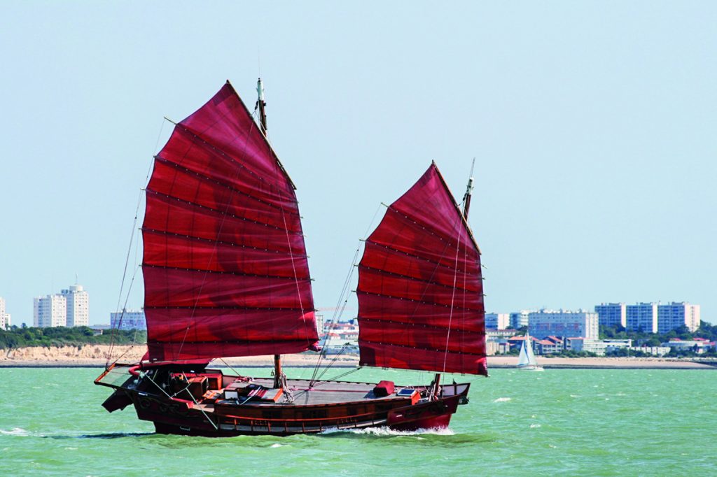 The Chinese junk rig featuring battened sails gave ships an unprecedented level of control.