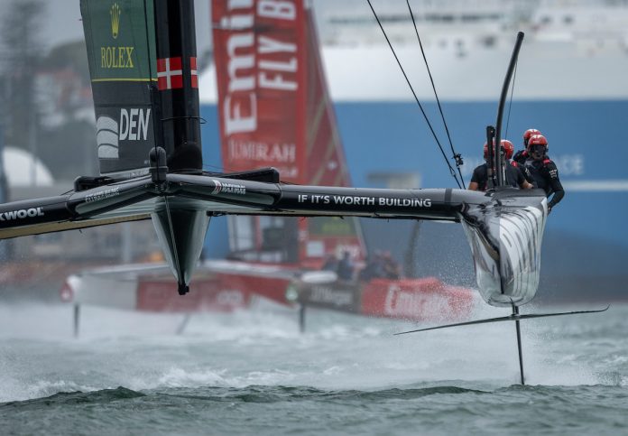 ROCKWOOL Racing SailGP Team helmed by Nicolai Sehested in action on Race Day 1 of the ITM New Zealand Sail Grand Prix in Auckland, New Zealand. Saturday 14 February 2026. Rolex SailGP Championship Event 2 2026 Season. // Photo credit: James Gourley for SailGP. ROCKWOOL Racing SailGP Team helmed by Nicolai Sehested in action on Race Day 1 of the ITM New Zealand Sail Grand Prix in Auckland, New Zealand. Saturday 14 February 2026. Rolex SailGP Championship Event 2 2026 Season. // Photo credit: James Gourley for SailGP.