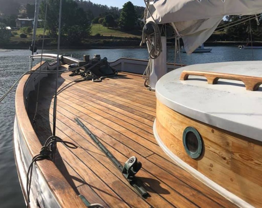 On the deck ROSE // Photo credit: Cygnet Wooden Boats