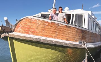 Belle of the Bay Kate with the vessel’s former skipper, Charlotte Ebbett.