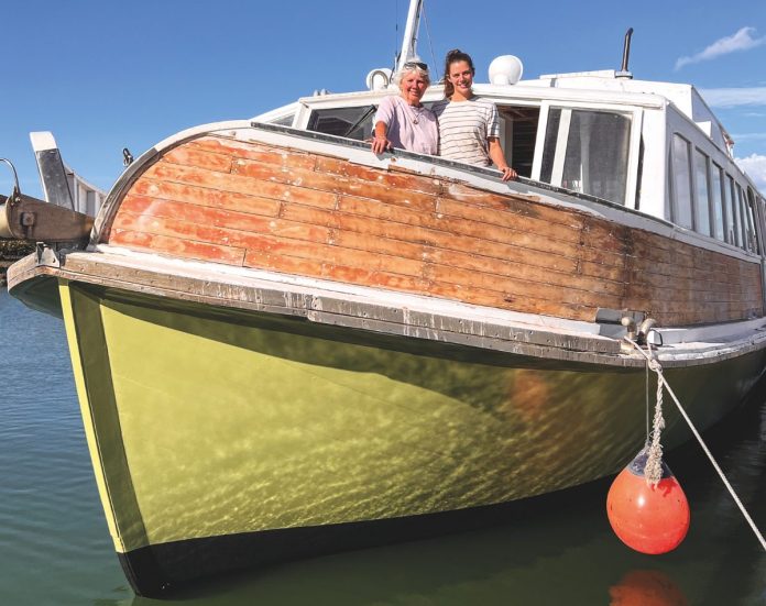 Kate with the vessel’s former skipper, Charlotte Ebbett. Kate with the vessel’s former skipper, Charlotte Ebbett.