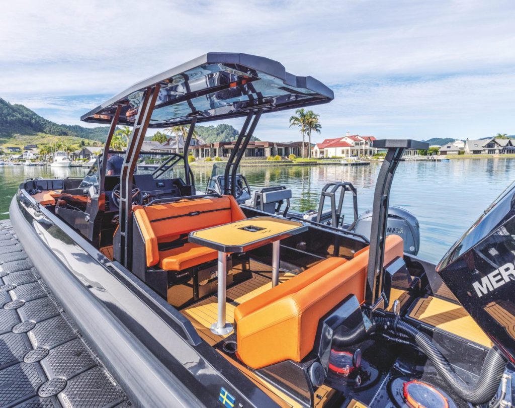 The cockpit layout works well, as does the helm, which has supportive seating and a practical, modern console design. Driving the boat is effortless.