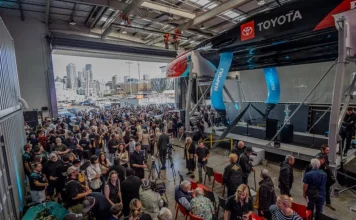 Taihoro reborn: Team NZ launches upgraded AC75 ahead of America’s Cup defence Team NZ launches its upgraded AC75. // Photo Credit: Supplied / Team NZ