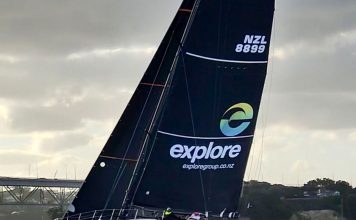 Explore Racing claims overall line honours in the 2026 Doyle Sails Round North Island Two Handed Yacht Race Explore Racing finish the 2026 RNIs // Photo credit: SSANZ