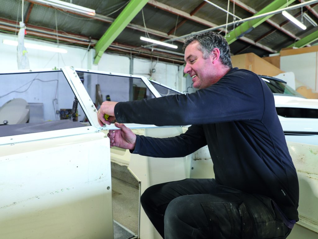 Mike Bamber is hands-on in the factory.