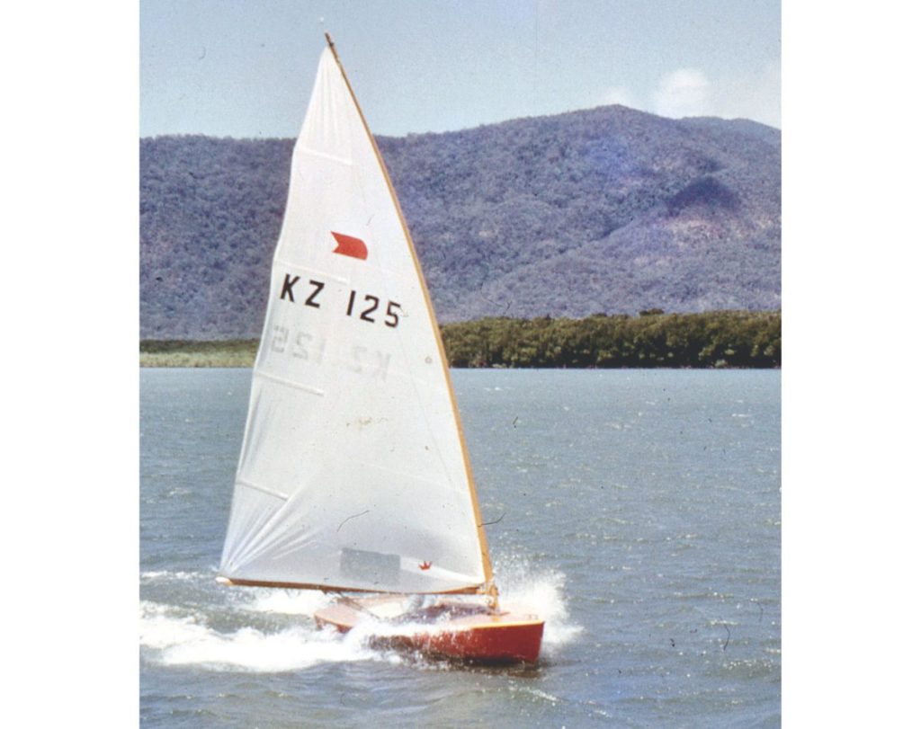 Dave Blundell racing his New Zealand-built OK dinghy in Australian waters in 1966. 