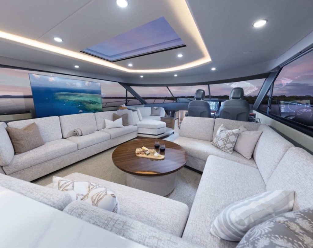 Soft furnishings, a key component to Maritimo’s Luxury interiors // Photo credit: Maritimo