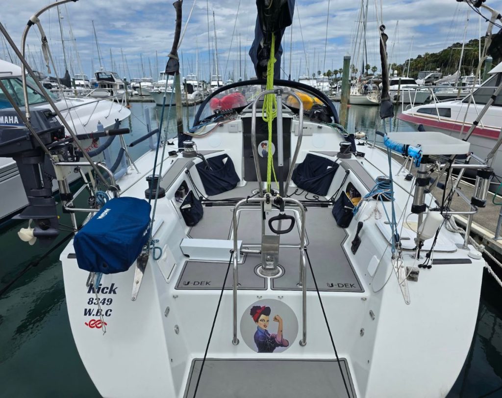 Cockpit built for both racing and cruising, clear, open, and easy to move through when it counts. // Supplied