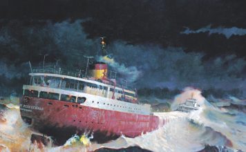 The legend lives on An artist's impression of the moments before disaster.