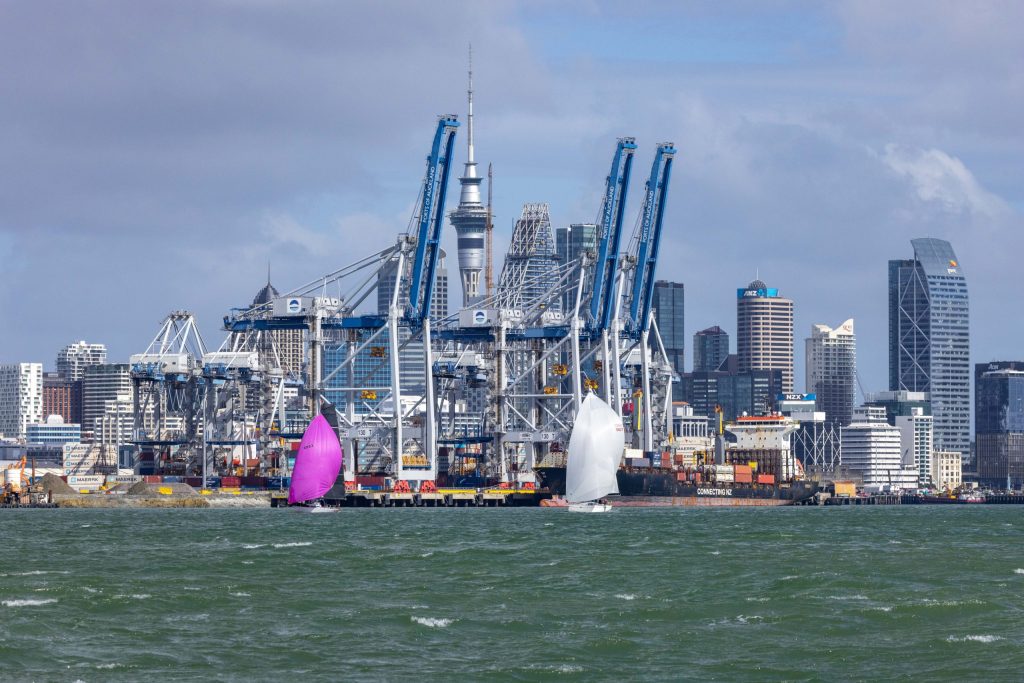  Kites out at the beginning of the race, the conditions are right for a fast race // Photo credit: Roger Mills / Boating New Zealand