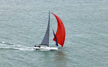 Equilibrium heads towards the finish line // Photo credit: Roger Mills / Boating New Zealand