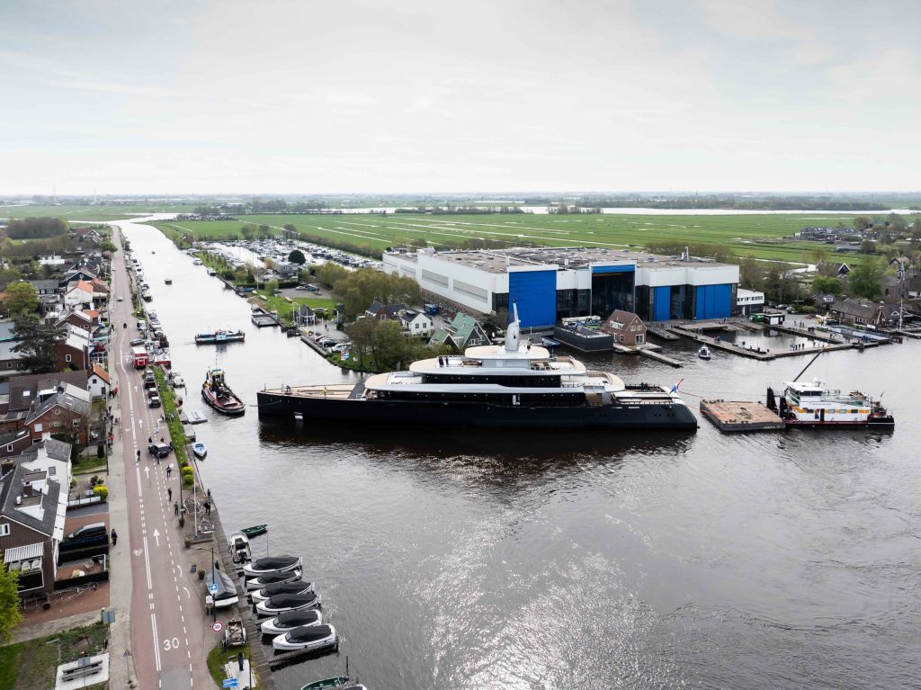 Feadship 826 launch. // Photo credit: Feadship
