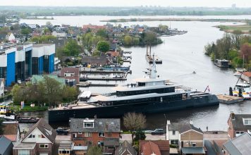Feadship 826 launch. // Photo credit: Feadship