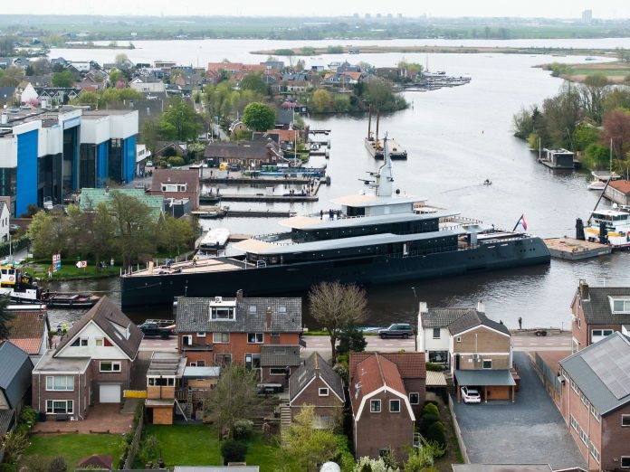Feadship 826 launch. // Photo credit: Feadship