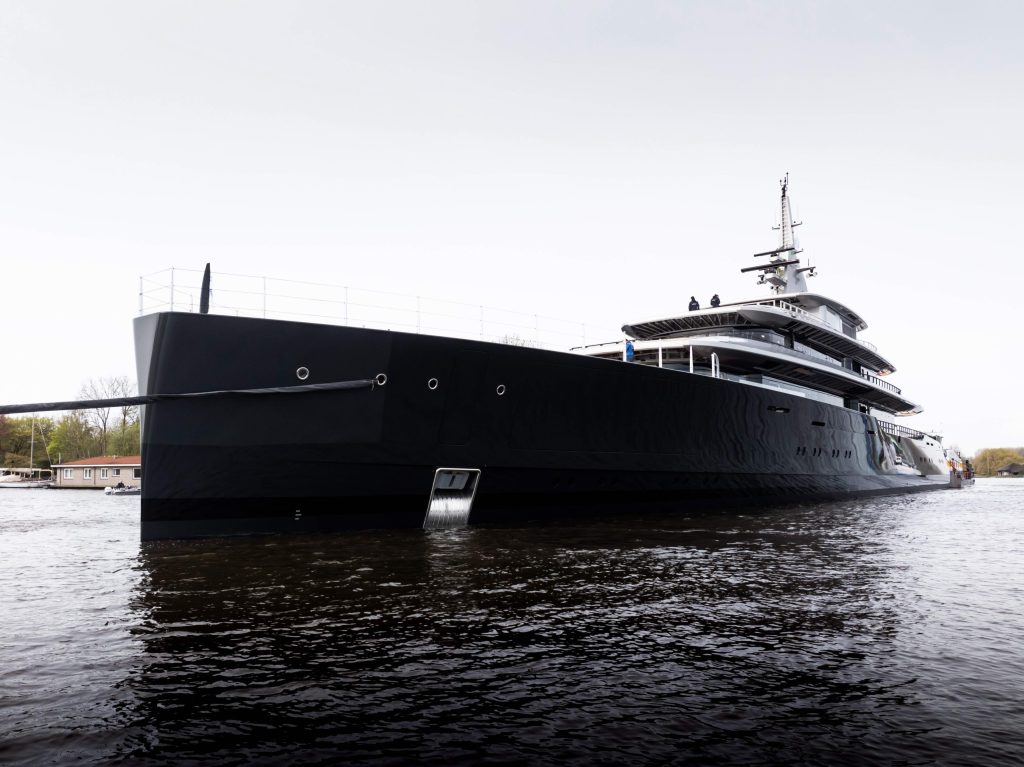 Feadship 826 launch. // Photo credit: Feadship