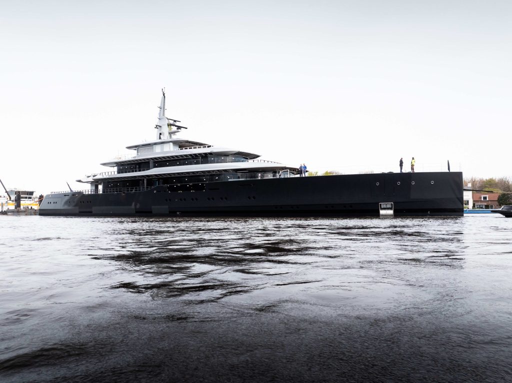 Feadship 826 launch. // Photo credit: Feadship