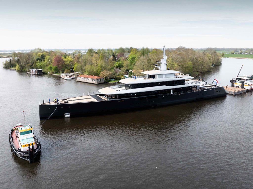 Feadship 826 launch. // Photo credit: Feadship