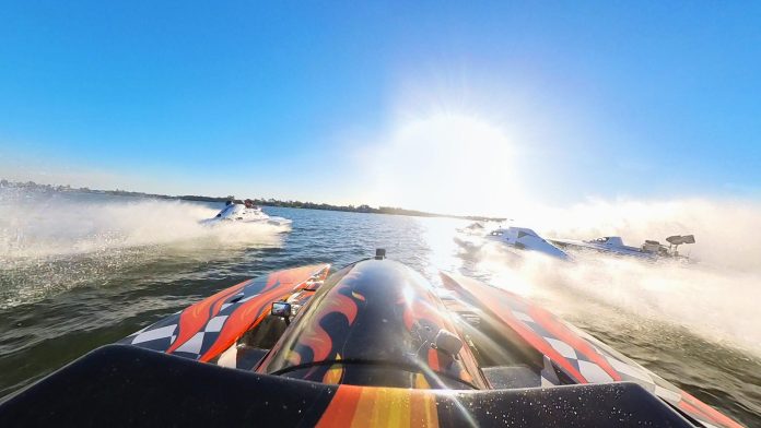 2026 Yarrawonga Powerboat Spectacular - E.C. Griffith Cup Final with GP1 Grand Prix Hydroplane Race Team, Ken Lupton Racing, Ramsey Racing, Vella Racing Team and Anderson Motorsports - Hydroplane Race Team. // Photo credit: GP101 Grand Prix Hydroplane Race Team