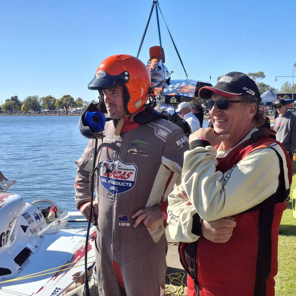 Ken Lupton on the sidelines at the 2026 Yarrawonga Powerboat Spectacular // Photo credit: Scott Williamson