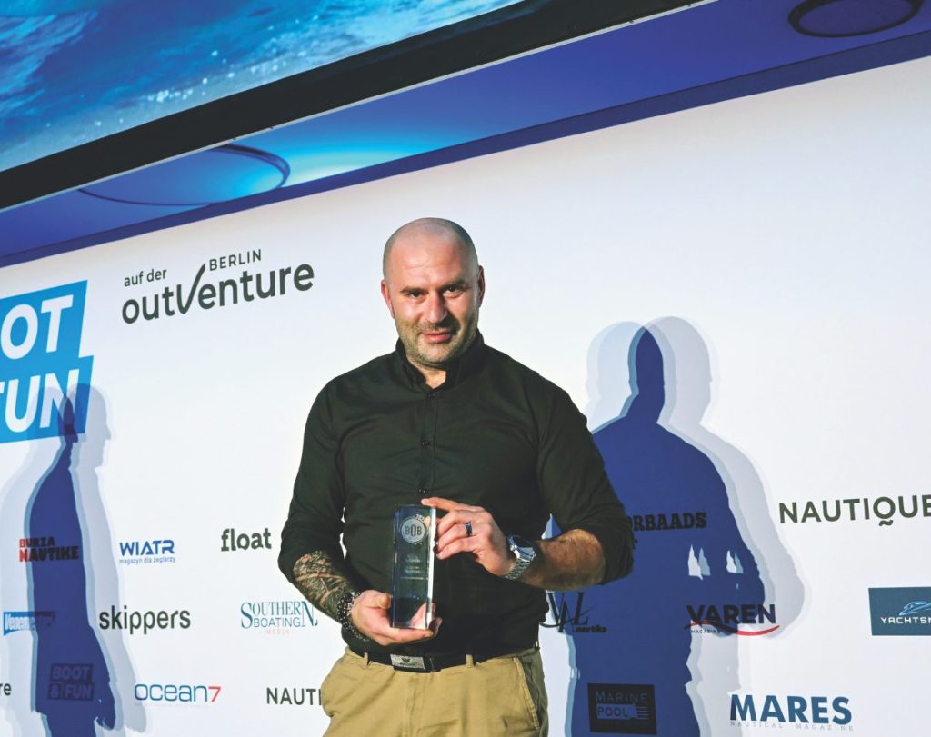 Pawel Blaszak, Chief Production Officer at Saxdor (receiving the 2025 BOB award for 'Best in Adventure') // Supplied
