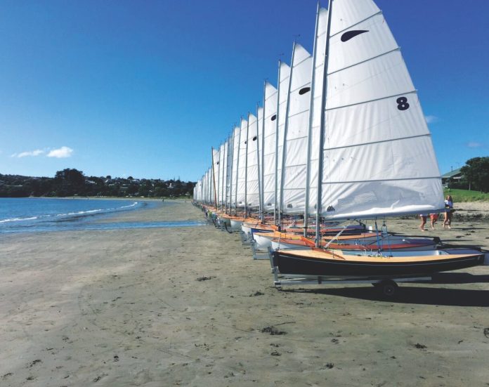 Zephyr Boats lined up ready for the water // Supplied