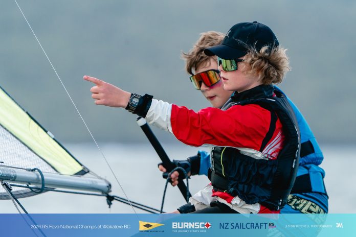 2026 NZ RS Feva National Champs at Wakatere BC // Photo credit: Justin Mitchell www.justinmitchell.co.nz @jl_mitchell_